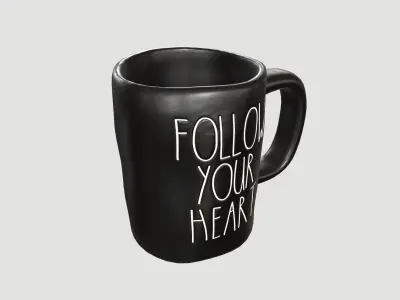 Black Ceramic Mug Low-poly 3D model