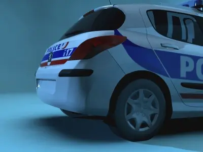 Peugeot 308 Low-poly 3D model