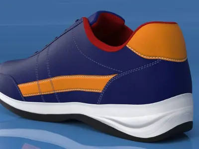Boot 3D Model orange shoe Free 3D model
