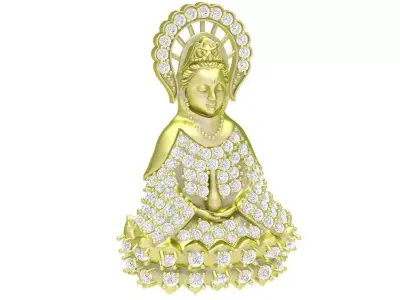 Luxury Buddha Pendant Pave Diamond Jewelry 3D Model 3298 3D print model