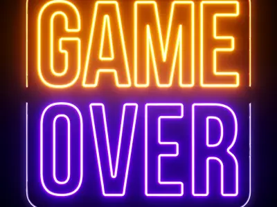 Game Over Neon Sign 3D model purchase