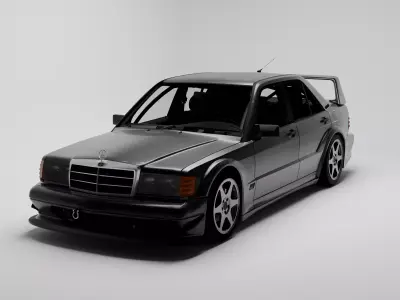 Mercedes Benz 190E   Evolution II Low-poly 3D model