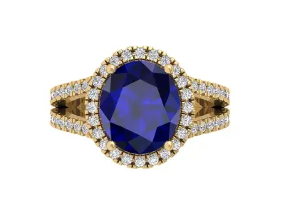  Oval Solitaire Ring 3D print model