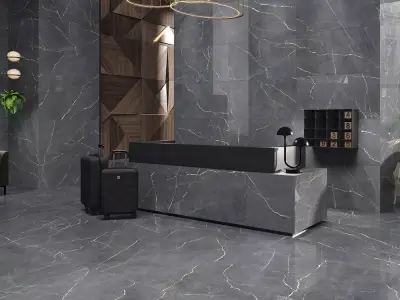 Graphite Nero Marble with Gold Veins  Texture