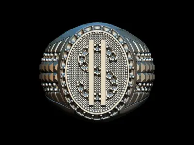 Dollar coin ring 3D print model