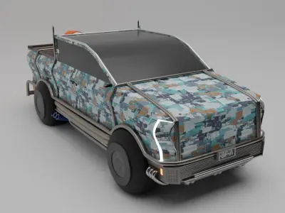 SCI FI BLENDER PICKUPTRUCK 3D model