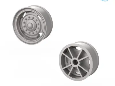 Truck Tire Mold With 3 Wheels 3D print model