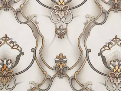 Elegant Baroque Damask Wallpaper Pattern Texture