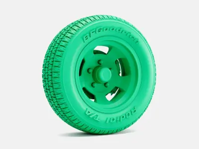 15x5 15x7 15x8 15x10 US Indy Mag Wheels BFGoodrich Radial Tires 3D print model