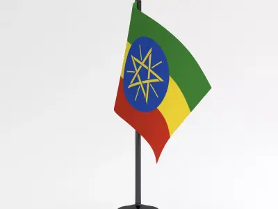 Table Flag Ethiopia 3D model