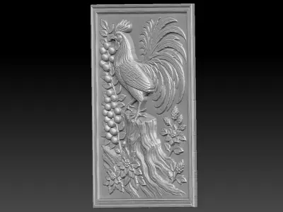 3 rooster CNC Relief Model 3D print model