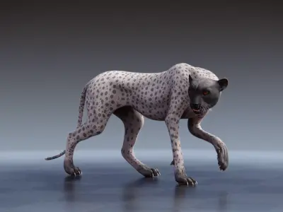 Cheetah - only body with textures and shading 3D model