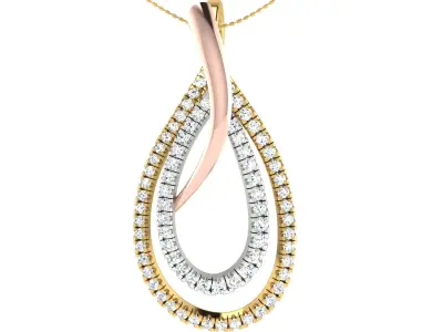 Solitaire Women Pendant 3dm STL OBJ FBX Renders Details 3D print model buy