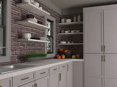Brick Wall Kitchen  3D model