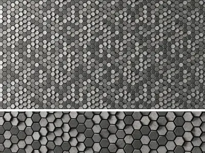 3D panels Hexagons 3D model