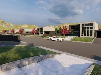 3D Futuristic Neighborhood 3D Model 3D model