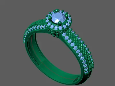 Womens Rings With Stone Ring Ready STL 3DM Models Rings women 3D print model
