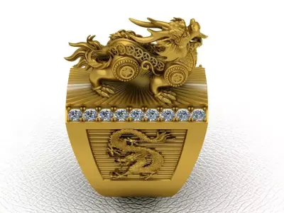 Luxury Dragon Ring 3D print model 3D print model