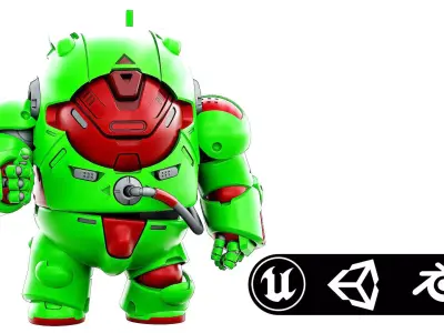 AMONG US CHARACTER-F  Rigged for Unreal Engine - Unity - MIXAMO 3D model