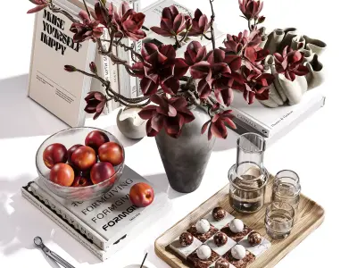 Decorative Tabletop with Magnolia Touch 3D model