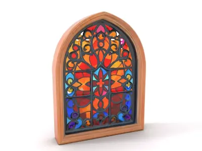Vibrant Stained Glass Window model pack Low-poly 3D model