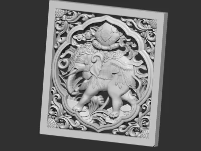 elephant pattern decoration 3D print model