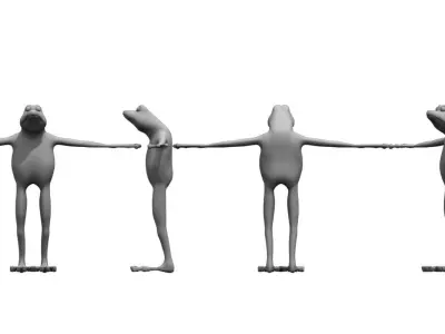 frog cartoon 3d model 3D model
