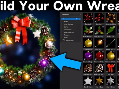 Christmas Wreath Asset Pack 3D model