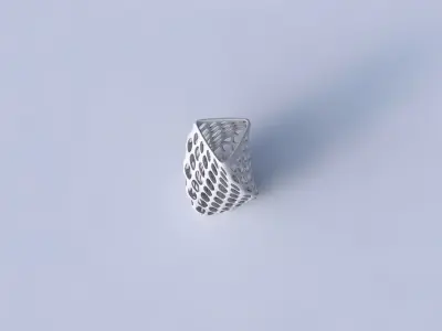 Vase twist triangle with bubble grid lattice 3D print model