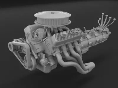 Big Block V8 - Single Carb 3D print model