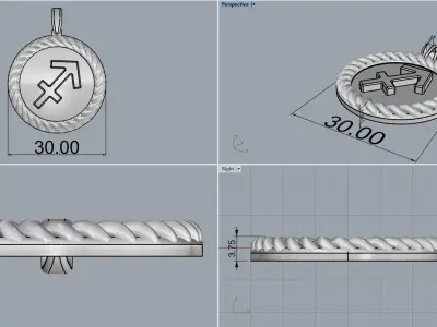 Zodiac sign Sagittarius model 858 3D print model