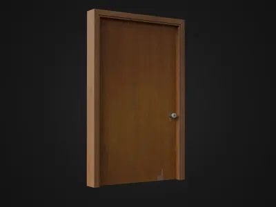 Old Dirty Wooden Door 05A Low-poly 3D model