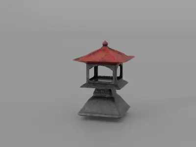 Stone Lantern Free low-poly 3D model