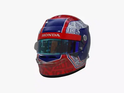 Gasly helmet 2020 Low-poly 3D model