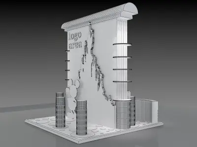 Exhibitions Kiosk Partition Booth advertising Stand Design 3D model