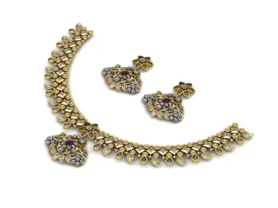 Luxury Wedding Necklace Set 3d printable Model 3D print model