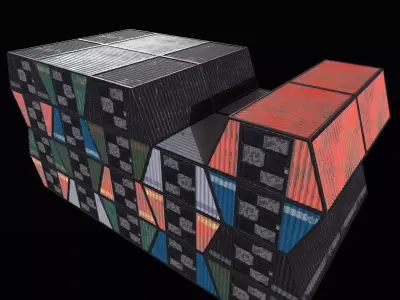 Universal Container Kit PBR Low-poly 3D model