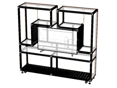 Aluminium Storage with TV Stand 3D model