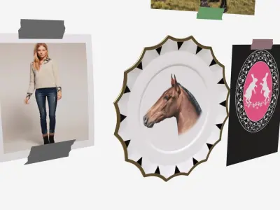 Wall decors pictures plate 3D model