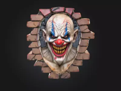 Sinister Brickwall Clown Low-poly 3D model