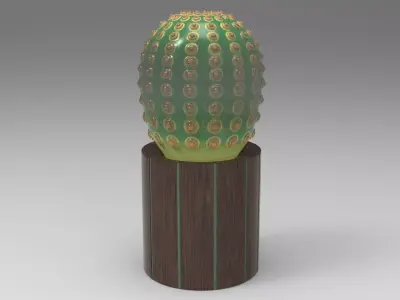 Cactus Table Lamp Low-poly 3D model