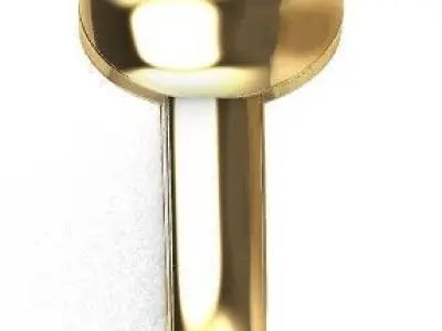 Geometric Harmony Ring  Sacred Symbol Design in Gold  Size 7 3D print model