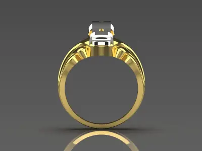 Yellow gold ring with belt buckle model ring gr0020 3D print model