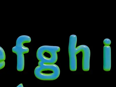 Alphabet and Numbers 3D Low-poly 3D model