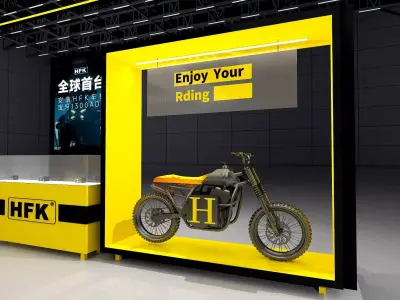 Two wheel car show 3D model