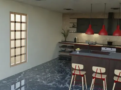 Modern Kitchen 3D model buy