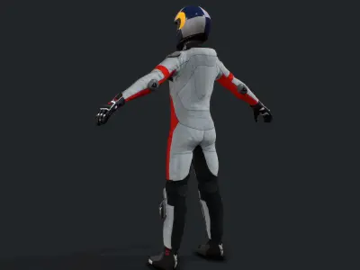 Racing Bike Rider Low-poly 3D model