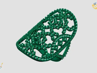 Vintage Womens Diamond Ring Women Rings 3dmodels 3D print model 3D print model 16
