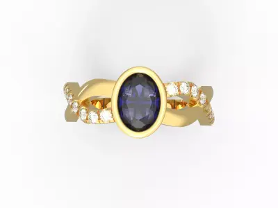 Twisted Half Infinity Engagement Ring 3D print model