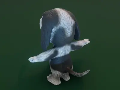 Cartoon Hound Dog 3D Model Low-poly 3D model